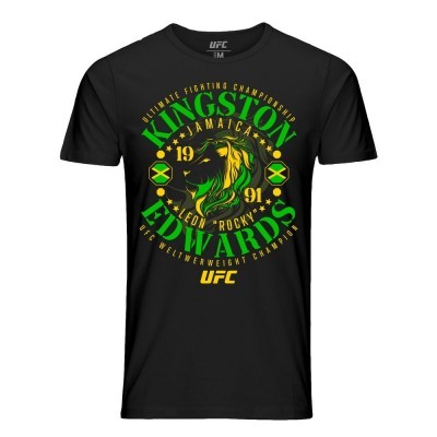 Men's Official UFC Leon Edwards "Rocky" Black T-Shirt