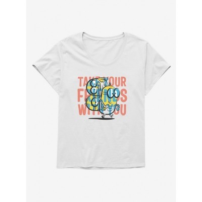 Minions Friends Scoop Neck Tee - Plus Size White for Girls
