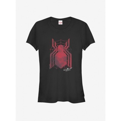 Marvel Black Web Logo Tee for Girls - Spider-Man Homecoming