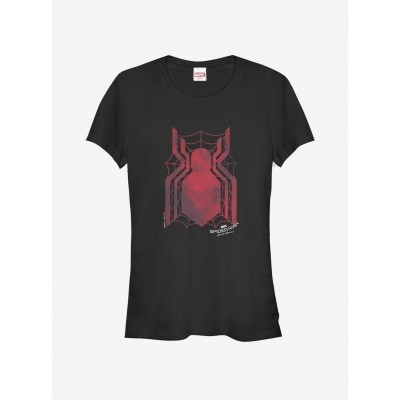 Marvel Black Web Logo Tee for Girls - Spider-Man Homecoming