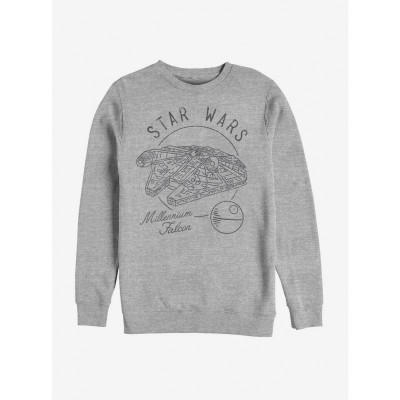 Star Wars Grey Millennium Falcon Graphic Sweatshirt for Men