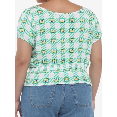 Keroppi Gingham Peplum Plus Size Top for Girls