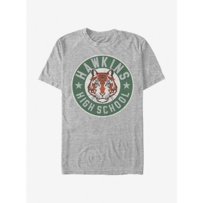 Stranger Things Grey Hawkins High Tiger Emblem T-Shirt for Men