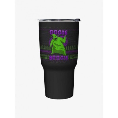 Disney The Nightmare Before Christmas Oogie Boogie Ugly Christmas Travel Mug - 27oz Black Stainless Steel