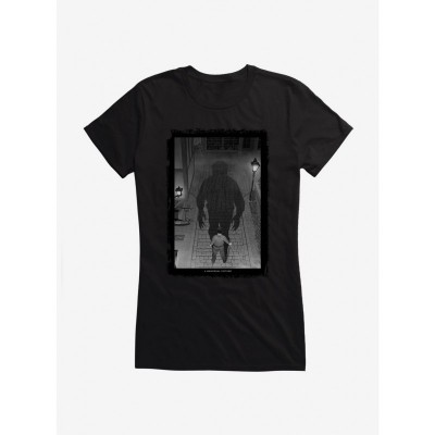 Wolf Man Inner Strength Black & White Graphic T-Shirt for Girls
