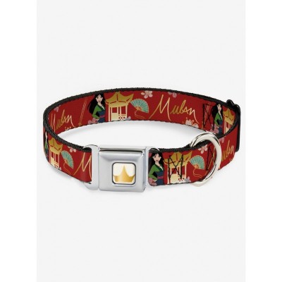 Disney Mulan Inspired Seatbelt Style Dog Collar with Authentic Buckle