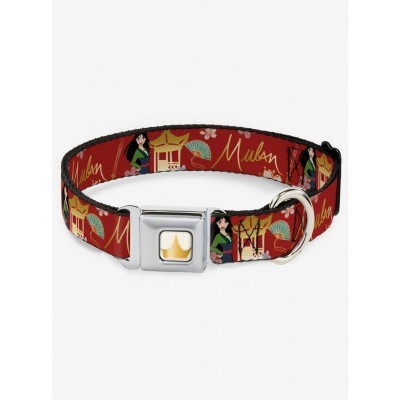 Disney Mulan Inspired Seatbelt Style Dog Collar with Authentic Buckle