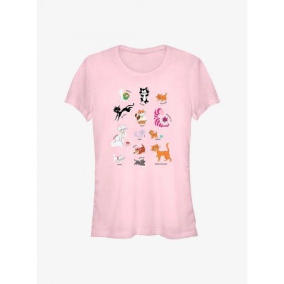 Disney Girls Cats T-Shirt - Junior Sizes in Pink