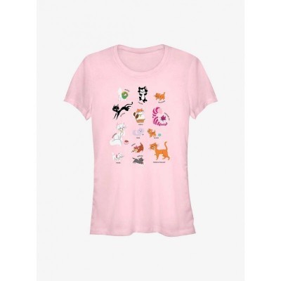 Disney Girls Cats T-Shirt - Junior Sizes in Pink