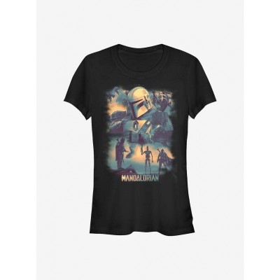 Star Wars Mandalorian Mando Girls Memory T-Shirt - Junior Size Black