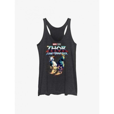 Marvel's Thor Love and Thunder Rainbow Goats Tank Top for Girls - Black