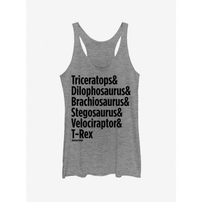 Jurassic Park Girls T-Shirt - Triceratops & Dilophosaurus Print - Grey