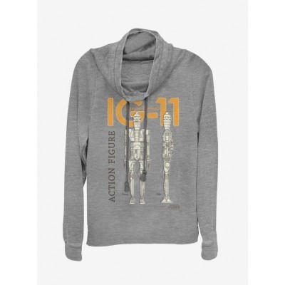Star Wars Mandalorian IG-11 Grey Schematic Cowl Top for Girls