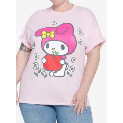 My Melody Oversized Front and Back Print Plus Size Girls T-Shirt