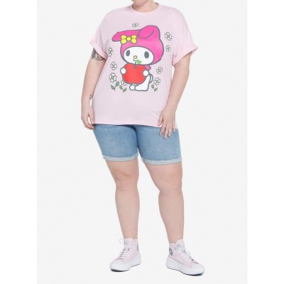 My Melody Oversized Front and Back Print Plus Size Girls T-Shirt