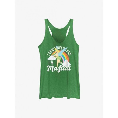 Disney Magical Tinker Bell Girls Racerback Tank Top - Envy Green