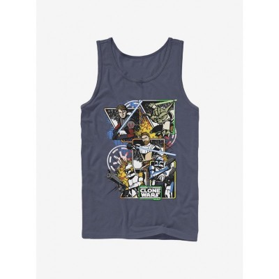 Star Wars The Clone Wars Action Heroes Navy Blue Tank Top - Men's