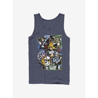 Star Wars The Clone Wars Action Heroes Navy Blue Tank Top - Men's