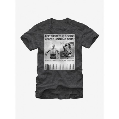 Star Wars Droid-Themed Poster T-Shirt - Unisex Heather Charcoal