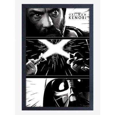 Star Wars Obi-Wan Kenobi Pop Culture Wall Art in Black MDF Frame