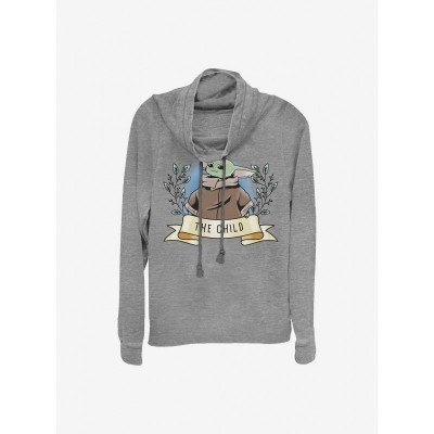 Grey Mandalorian Child Cowl Neck Sweatshirt for Girls