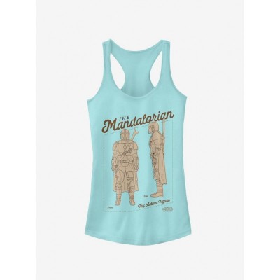 Star Wars Mandalorian Graphic Tee for Girls - Blue Cotton
