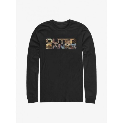 Outer Banks Photography Logo Long Sleeve Men's Tee - Black