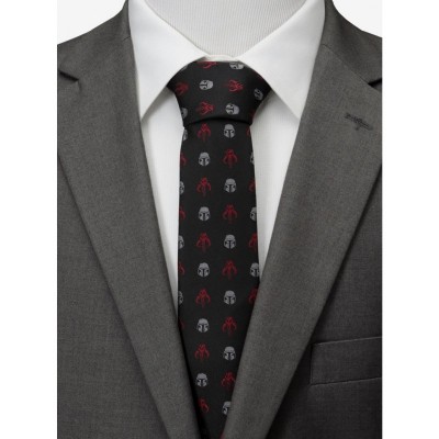 Mandalorian Mando Crimson Black Tie for Men