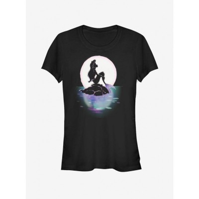 Disney Classic Sunset Ariel T-Shirt for Girls - Black