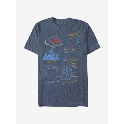 Disney Aladdin Kingdom Lightweight Blue T-Shirt for Men
