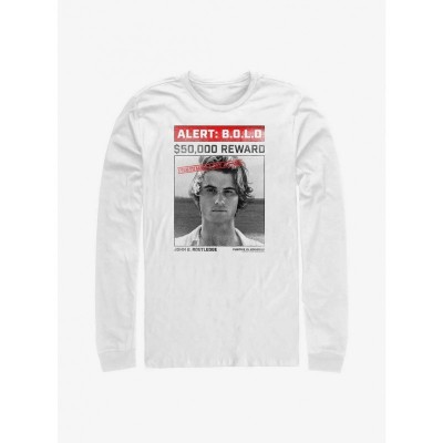 Outer Banks John B Wanted Poster Men's Long Sleeve White T-Shirt