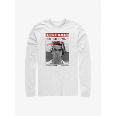 Outer Banks John B Wanted Poster Men's Long Sleeve White T-Shirt