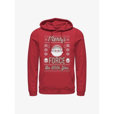 Comfortable Star Wars The Mandalorian Merry Force Child Hoodie - Red Men's Size