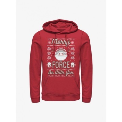 Comfortable Star Wars The Mandalorian Merry Force Child Hoodie - Red Men's Size