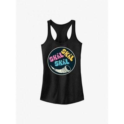 Marvel Girls Love and Thunder Thor Skal Badge Tank Top - Junior Size Black