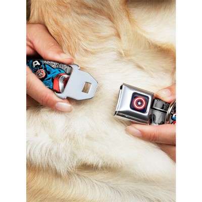 Marvel Captain America Comic Seatbelt Buckle Dog Collar