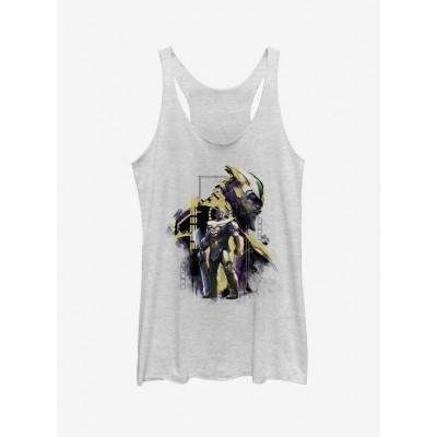 Marvel Avengers: Endgame Thanos Titan Frame White Heathered Tank Top for Girls