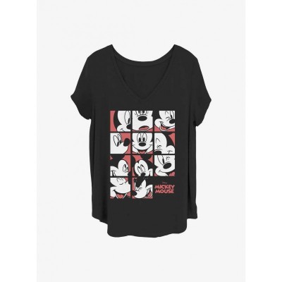Disney Plus Size Girls T-Shirt with Mickey Mouse Print - Black