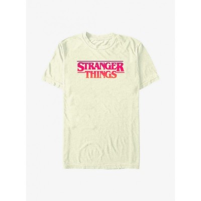 Stranger Things Beige T-Shirt for Men - Comfortable Logo Design