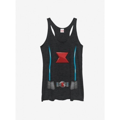 Marvel Girls Black Widow Racerback Tank Top - Heather Black