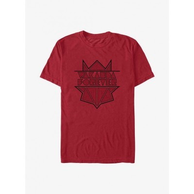 Marvel Wakanda Forever Geometric Black Panther T-Shirt - Men's Red