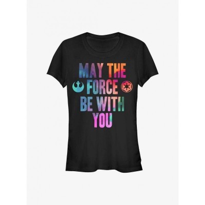 Star Wars Girls T-Shirt - May The Force Be With You in Black