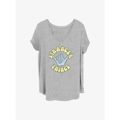 Stranger Things Inspired Plus Size Grey T-Shirt for Girls