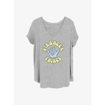 Stranger Things Inspired Plus Size Grey T-Shirt for Girls