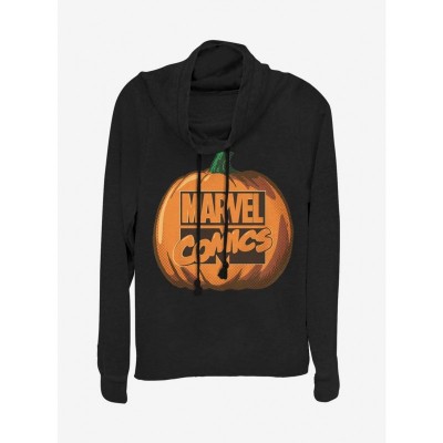 Marvel Cowl Neck Long Sleeve Top for Girls - Black