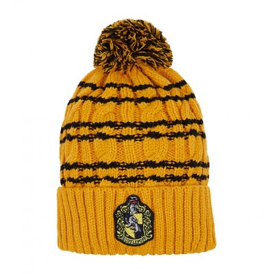 Hufflepuff Cozy Knitted Hat with Embroidered Crest