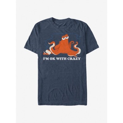 Disney Pixar Finding Dory Grumpy Hank "I'm Ok With Crazy" Heather Blue T-Shirt