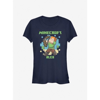 Minecraft Sniper Alex Girls T-Shirt - Blue Comfortable Edition