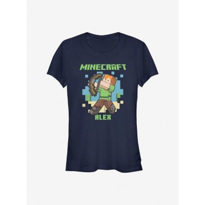Minecraft Sniper Alex Girls T-Shirt - Blue Comfortable Edition