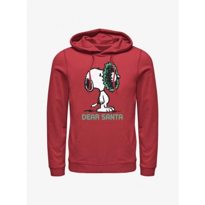 Snoopy Peanuts Red Dear Santa Men's Hoodie
